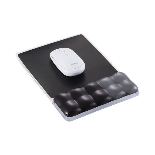 マウスパッド/ゲル/リストレスト付き/ブラック/グレー