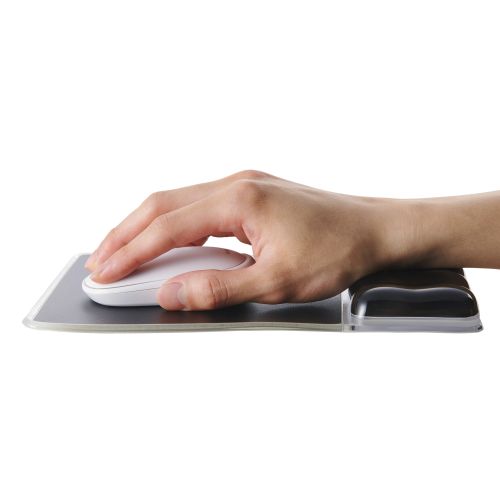 マウスパッド/ゲル/リストレスト付き/ブラック/グレー