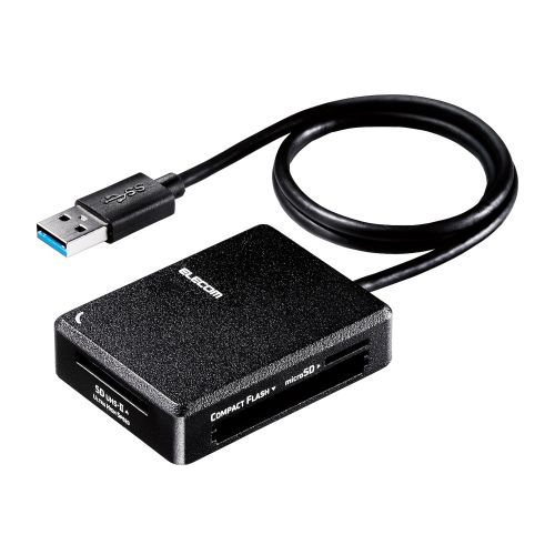 メモリリーダライタ/超高速タイプ/USB3.0対応/ケーブル50cm/SD+microSD+MS+CF対応/ブラック