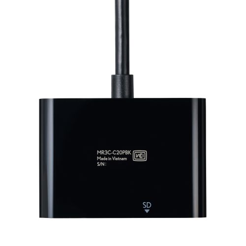 メモリリーダ/USB Type-Cコネクタ/USB 5Gbps/SD+microSD用/Power Delivery対応/最大入力100W/ケーブル長12cm/ブラック