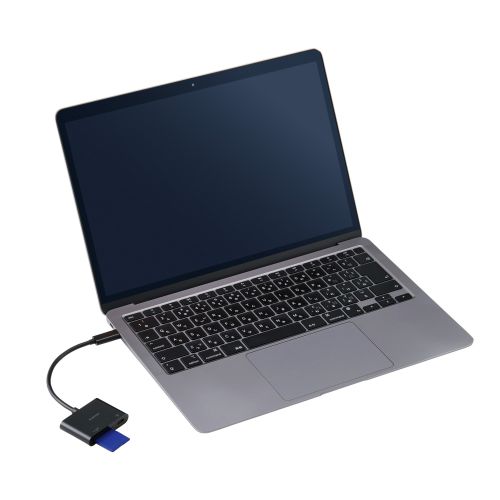 メモリリーダ/USB Type-Cコネクタ/USB 5Gbps/SD+microSD用/Power Delivery対応/最大入力100W/ケーブル長12cm/ブラック