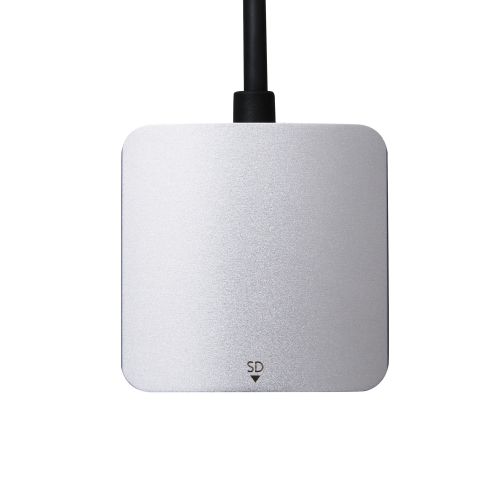 メモリリーダ/USB Type-Cコネクタ/USB 5Gbps/UHS-II/SD+microSD用/ケーブル長15cm/シルバー
