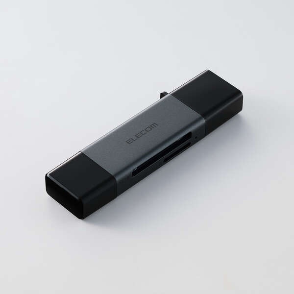 メモリカードリーダー/USB Type-C&USB-A両対応/直挿しタイプ/SD+microSD/USB 5Gbps/ブラック