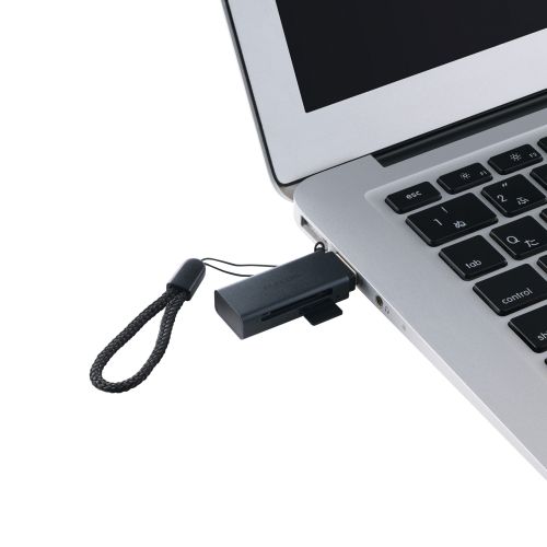メモリリーダ/USB-Aコネクタ/直挿しタイプ/USB 5Gbps/SD+microSD用/ブラック