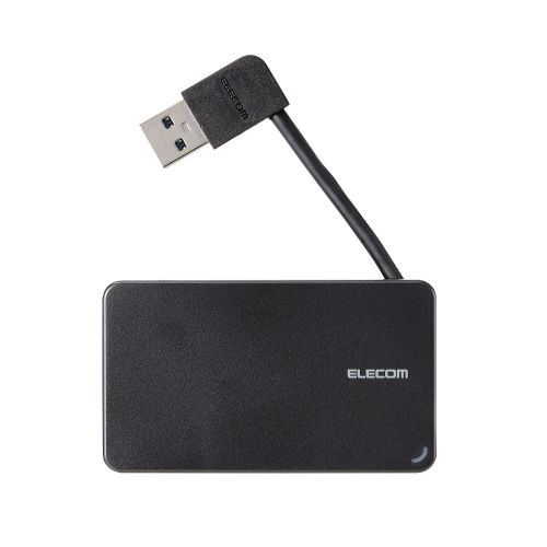 メモリリーダライタ/ケーブル収納タイプ/USB3.0対応/ケーブル6cm/SD+microSD+CF対応/ブラック
