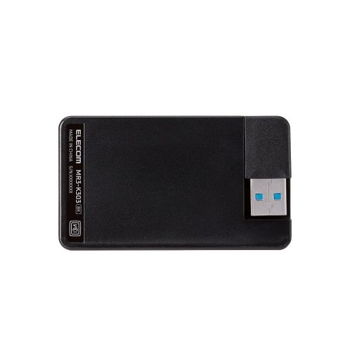 メモリリーダライタ/ケーブル収納タイプ/USB3.0対応/ケーブル6cm/SD+microSD+CF対応/ブラック