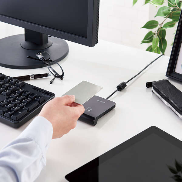 ICカードリーダライタ/非接触式/ケーブル1m/ブラック