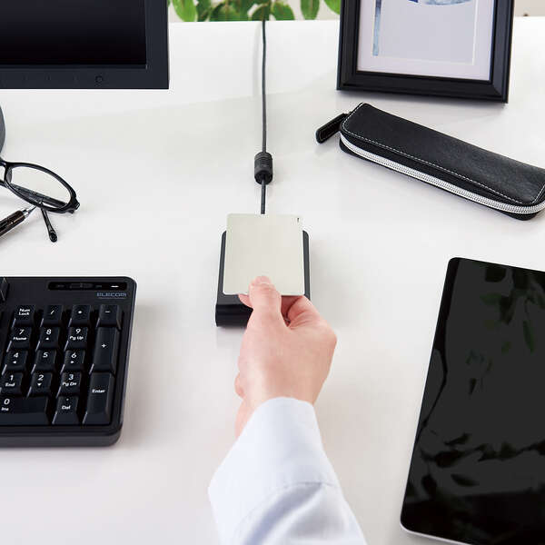 ICカードリーダライタ/非接触式/ケーブル1m/ブラック