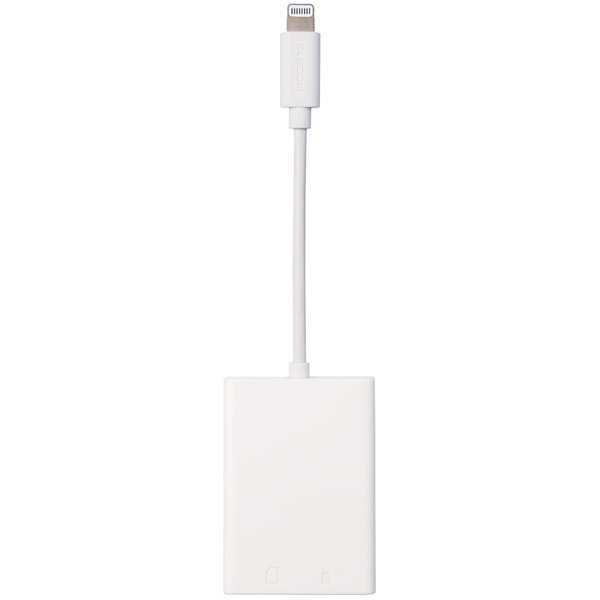 Lightningカードリーダー/SD+microSD対応/USB Type-C変換アダプタ付属/ケーブル7cm/ホワイト