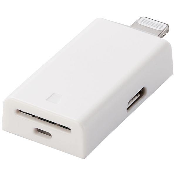 Lightningカードリーダー/microSD専用/USB Type-C変換アダプタ付属/直挿し/ホワイト