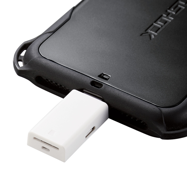 Lightningカードリーダー/microSD専用/USB Type-C変換アダプタ付属/直挿し/ホワイト