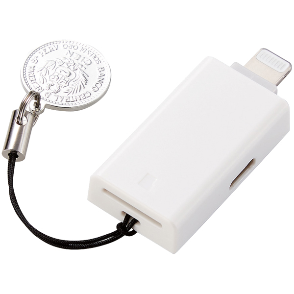 Lightningカードリーダー/microSD専用/USB Type-C変換アダプタ付属/直挿し/ホワイト