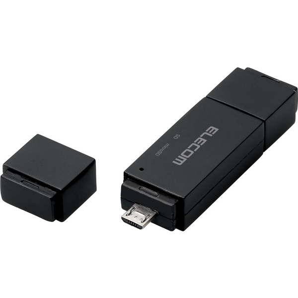 メモリリーダライタ/PC・スマホ・タブレット用/microB+USB A/SD+microSD/ブラック