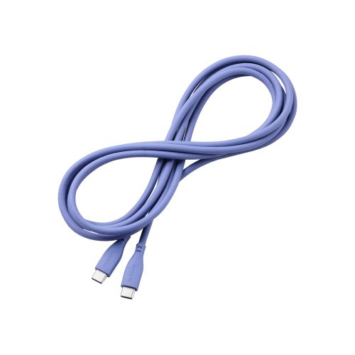 USB Type-C to USB Type-Cケーブル/シリコン/USB Power Delivery対応/最大100W/2.0m/バイオレット
