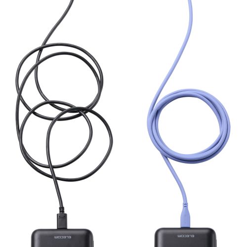 USB Type-C to USB Type-Cケーブル/シリコン/USB Power Delivery対応/最大100W/2.0m/バイオレット
