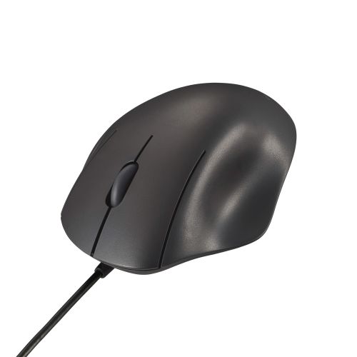 マウス/SHELLPHA/有線/3ボタン/Mサイズ/抗菌仕様/静音設計/ブラック