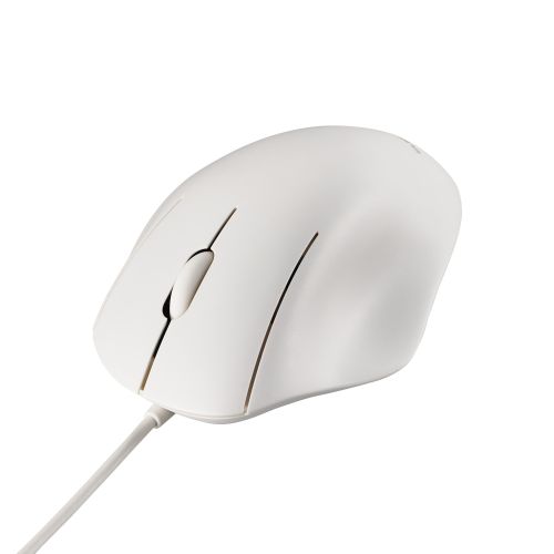 マウス/SHELLPHA/有線/3ボタン/Mサイズ/抗菌仕様/静音設計/ホワイト