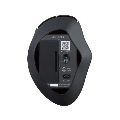 マウス/SHELLPHA/無線2.4GHz/5ボタン/抗菌仕様/静音設計/ブラック