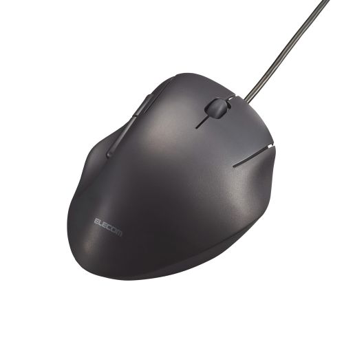 マウス/SHELLPHA/有線/5ボタン/Mサイズ/抗菌仕様/静音設計/ブラック