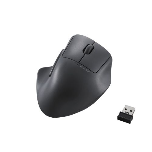 マウス/SHELLPHA/無線2.4GHz/5ボタン/チルトホイール/抗菌仕様/静音設計/ブラック