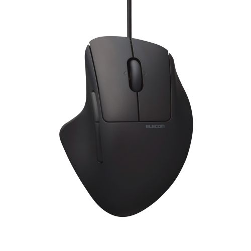 マウス/SHELLPHA/有線/5ボタン+チルト/Mサイズ/抗菌仕様/静音設計/ブラック