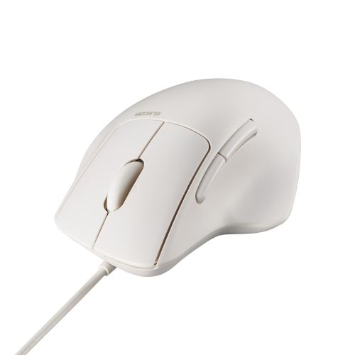 マウス/SHELLPHA/有線/5ボタン+チルト/Mサイズ/抗菌仕様/静音設計/ホワイト