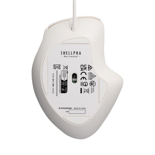 マウス/SHELLPHA/有線/5ボタン+チルト/Mサイズ/抗菌仕様/静音設計/ホワイト