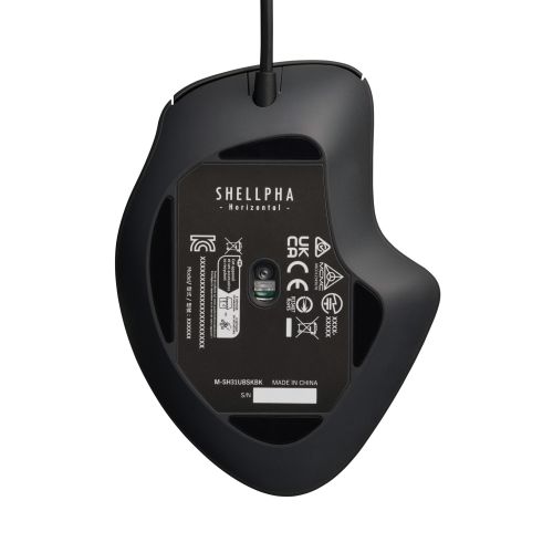 マウス/SHELLPHA/有線/5ボタン+チルト/Sサイズ/抗菌仕様/静音設計/ブラック