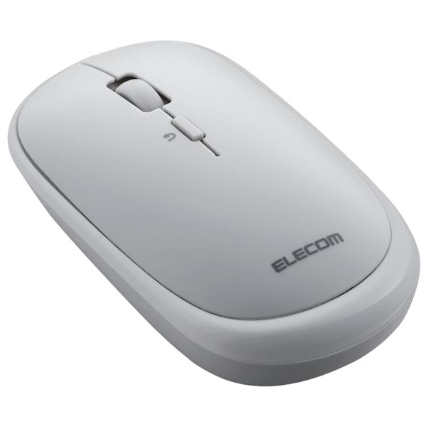 BlueLEDマウス/薄型/Bluetooth対応/4ボタン/ポーチ付/グレー