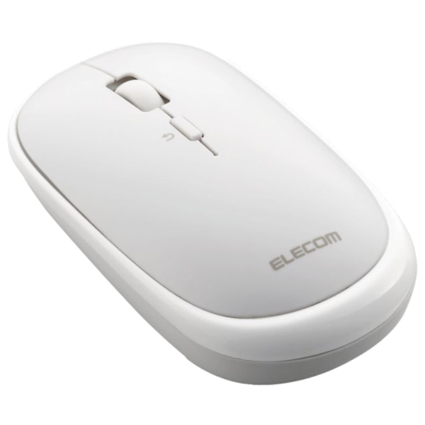 BlueLEDマウス/薄型/Bluetooth対応/4ボタン/ポーチ付/ホワイト