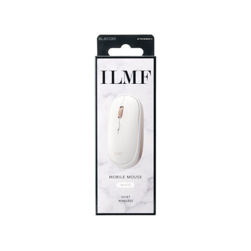 ILMF/BlueLEDマウス/薄型/静音/無線2.4GHz/4ボタン/ホワイト