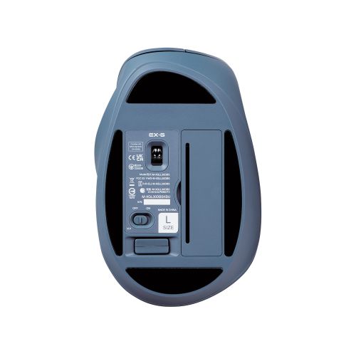 マウス/EX-G/2023年モデル/右手専用/Lサイズ/無線2.4GHz/5ボタン/抗菌仕様/静音設計/ブルー