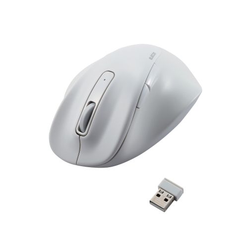 マウス/EX-G/2023年モデル/右手専用/Lサイズ/無線2.4GHz/5ボタン/抗菌仕様/静音設計/ホワイト