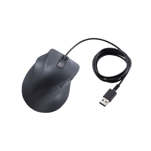 マウス/EX-G/2023年モデル/左手専用/Lサイズ/有線/5ボタン/抗菌仕様/静音設計/ブラック