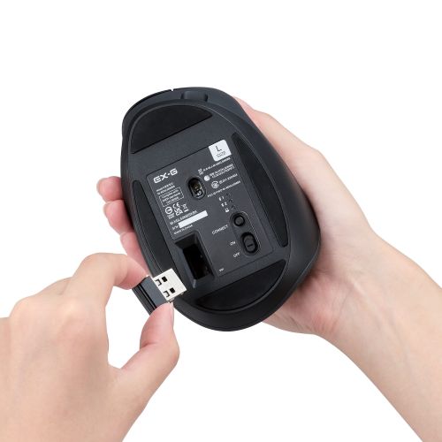 マウス/EX-G PRO/右手専用/Lサイズ/Bluetooth/無線2.4GHz/8ボタン/高速スクロール/チルトホイール/抗菌/静音/充電式/ブラック