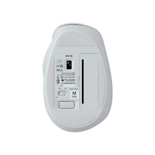 マウス/EX-G/2023年モデル/右手専用/Mサイズ/無線2.4GHz/5ボタン/抗菌仕様/静音設計/ホワイト