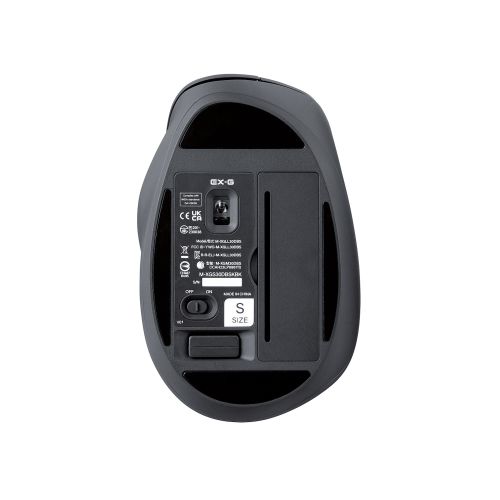 マウス/EX-G/2023年モデル/右手専用/Sサイズ/無線2.4GHz/5ボタン/抗菌仕様/静音設計/ブラック