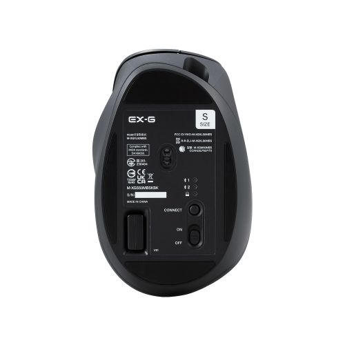 マウス/EX-G PRO/右手専用/Sサイズ/Bluetooth/無線2.4GHz/8ボタン/高速スクロール/チルトホイール/抗菌/静音/充電式/ブラック
