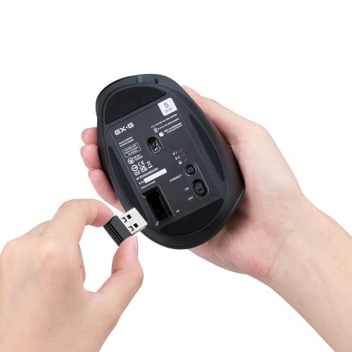 マウス/EX-G PRO/右手専用/Sサイズ/Bluetooth/無線2.4GHz/8ボタン/高速スクロール/チルトホイール/抗菌/静音/充電式/ブラック