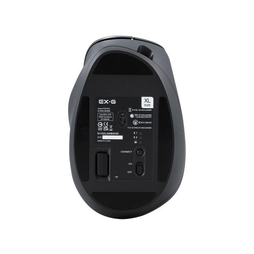 マウス/EX-G PRO/右手専用/XLサイズ/Bluetooth/無線2.4GHz/8ボタン/高速スクロール/チルトホイール/抗菌/静音/充電式/ブラック