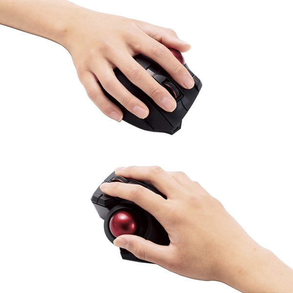 トラックボールマウス/親指/8ボタン/チルト機能/有線/無線/Bluetooth/1000万回耐久/ブラック