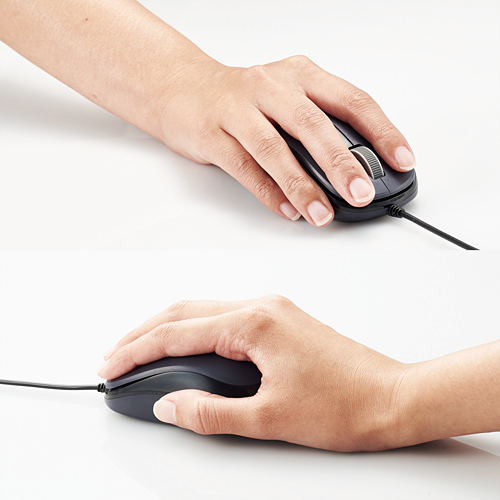 BlueLEDマウス/EPRIM/有線/3ボタン/ブラック