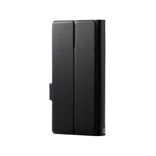 スマートフォン用マルチレザーケース/スライド式/手帳型/UltraSlim/薄型/磁石付き/Sサイズ/ブラック