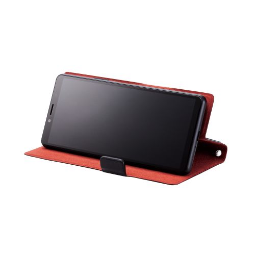 スマートフォン用マルチレザーケース/スライド式/手帳型/UltraSlim/薄型/磁石付き/Sサイズ/ブラック