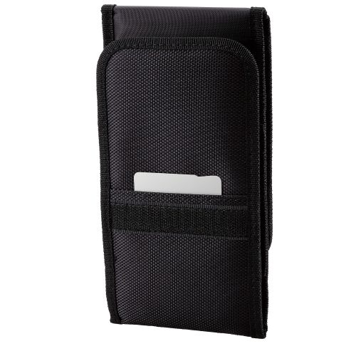 スマートフォン用キャリングポーチ/カラビナ付き/ベルトループ/3WAY装着/シングルポケット/Lサイズ/ブラック
