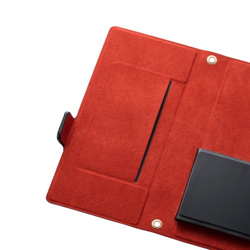 スマートフォン用マルチケース/合成皮革/横開き式/手帳型/UltraSlim/薄型/磁石付き/Sサイズ/ブラック