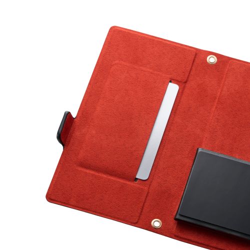 スマートフォン用マルチケース/合成皮革/横開き式/手帳型/UltraSlim/薄型/磁石付き/Sサイズ/ブラック