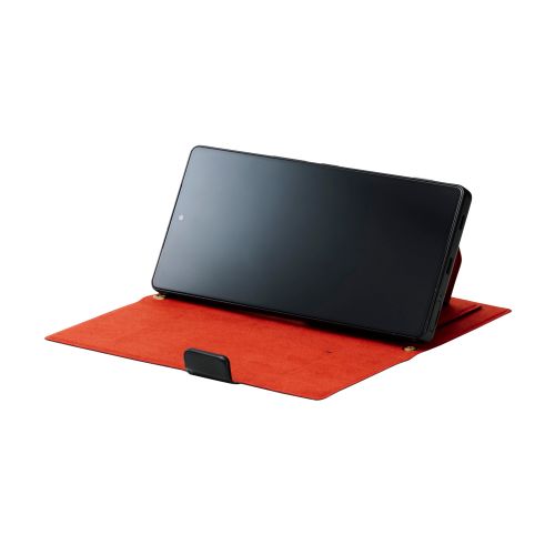 スマートフォン用マルチケース/合成皮革/横開き式/手帳型/UltraSlim/薄型/磁石付き/Sサイズ/ブラック