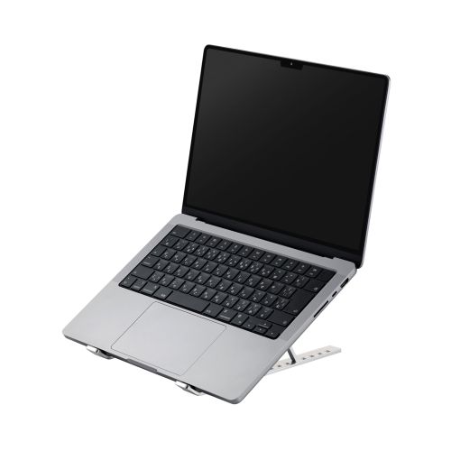 ノートPCスタンド/折りたたみコンパクト/薄型/9段階調整/シルバー