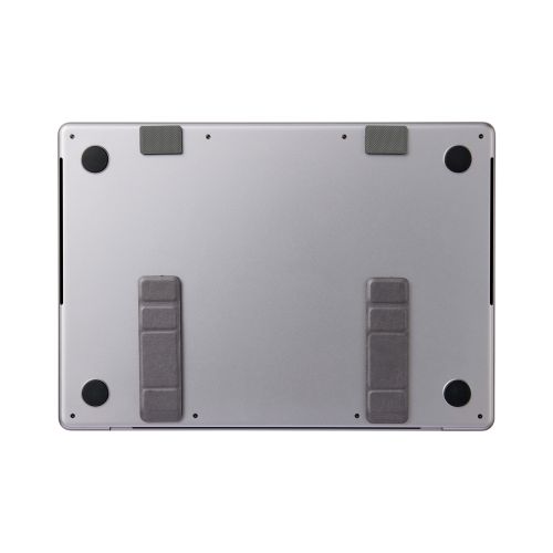 ノートPCスタンド/薄型/レザー/粘着式/ショート/グレー